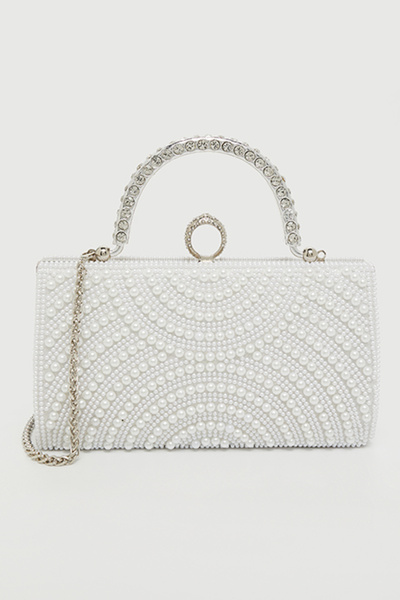 R&B حقيبة يد نسائية مزينة بالفضة