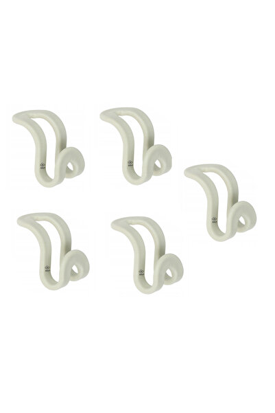 zola Set of 5 hanger organizer hooks, plastic, light grey, 3.3x2.4 cm