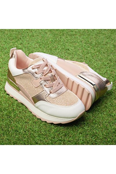 Tellus Women's Platform -Leather Sneakers with Gold Accents, HS26000