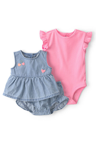Carter's Kız Bebek Body Şort Set 3 Ay-24 Ay Mavi