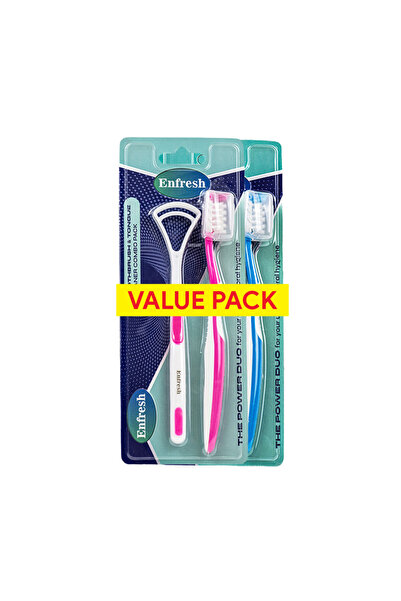 Enfresh Tongue Cleaner W/Toothbrush x 2 Value Pack