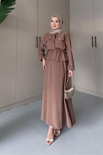 Rimel Moda Glarmi Buttoned Suit Mink