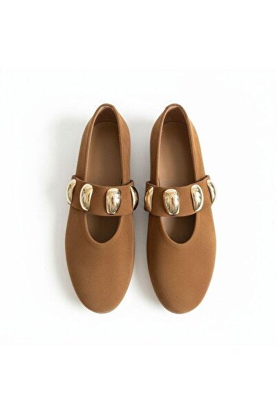 NE&VE SHOES Tan Suede Genuine Leather Elastic Women's Stylish and Comfortable...