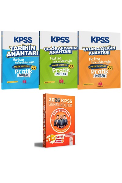 Anahtar Kitap 2026 KPSS'nin Anahtarı Genel Kültür Pratik 3'lü Seti ve Benim H...