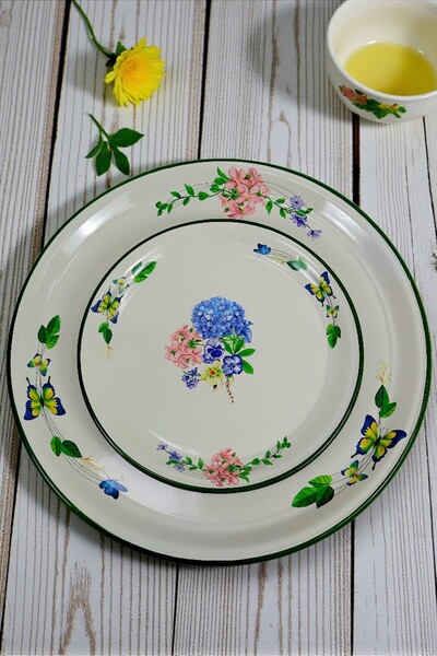 İnci Emaye 60-40 No. Cream Enamel Sini Tableware, Food Presentation Tray, Tab...