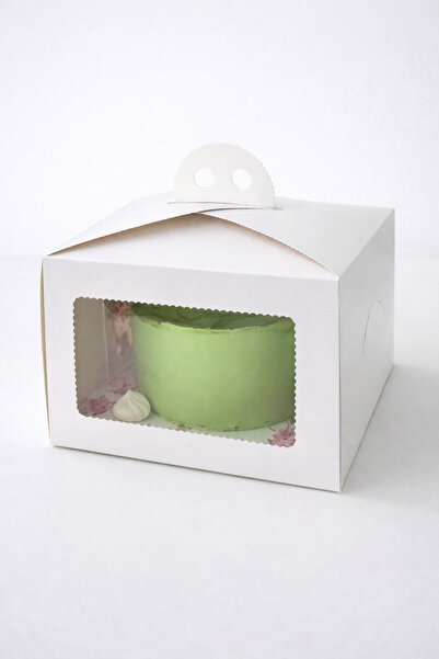 Ege Concept Life Asetat Pencereli ve Tutma Saplı Pasta & Tatlı Kutusu 15x15x1...