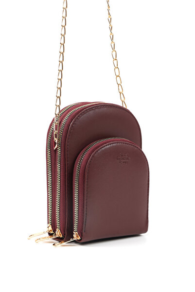 SHAKA Geantă de umăr din piele artificială Claret Red SHK267 cu 5 compartimen...