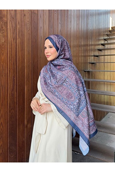 Mira İpek شال قطني ناعم منقوش من سلسلة نوستالجيا ps227