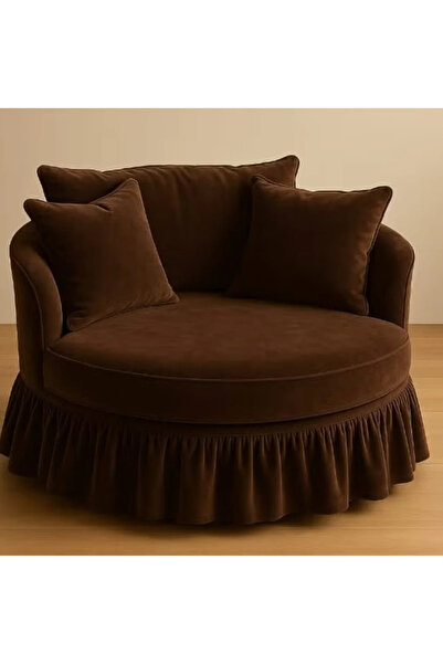 rwaq كرسي لاونج مودرن, دائري الخشب سويدي