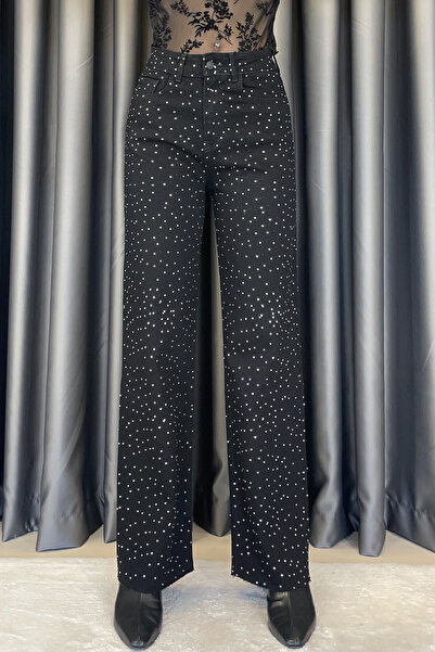 Noa&Noa جينز أسود مغسول بالثلج من الأمام والخلف - أسود