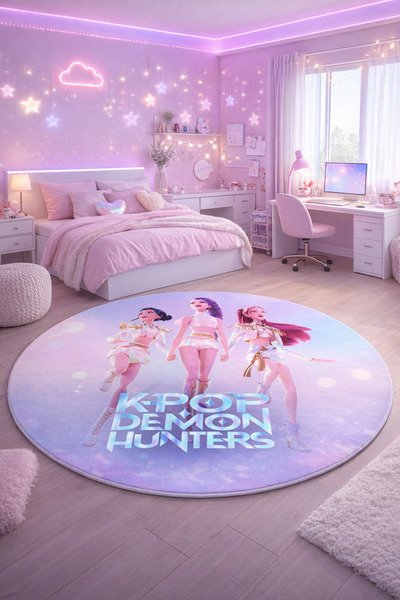 RUGRUMBA Non-Slip Base K-Pop Demon Hunters Themed Machine Washable Gamer Teen...