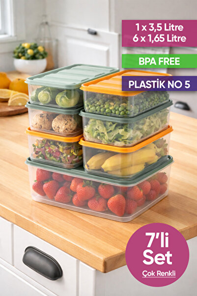 Vinoa 7 عبوات سعة 1 × 3.5 لتر + 6 × 1.65 لتر، خالية من مادة BPA، مناسبة للميك...