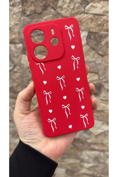 Vip Case Redmi Note 14 Compatible Heart Bow Patterned Silicone Shock-Absorbin...