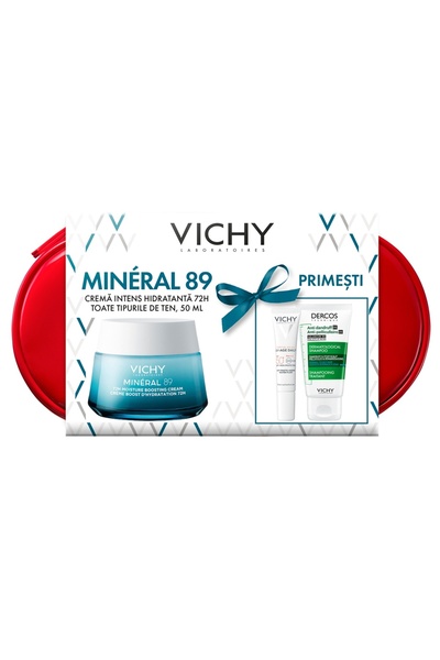 Vichy Set Mineral 89, 50ml, Fluid SPF50+ Capital Soleil, 15ml, Șampon anti-mă...
