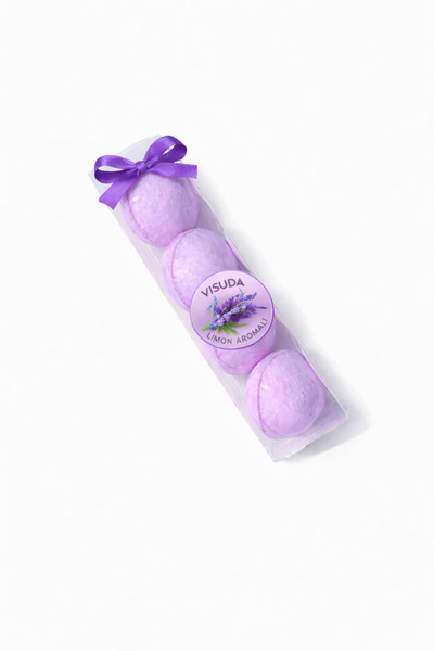 Visuda - Köpüren Banyo Topu 320 Gr / Banyo Bombası & LAVANTA Aromalı ile Ekstra Nem