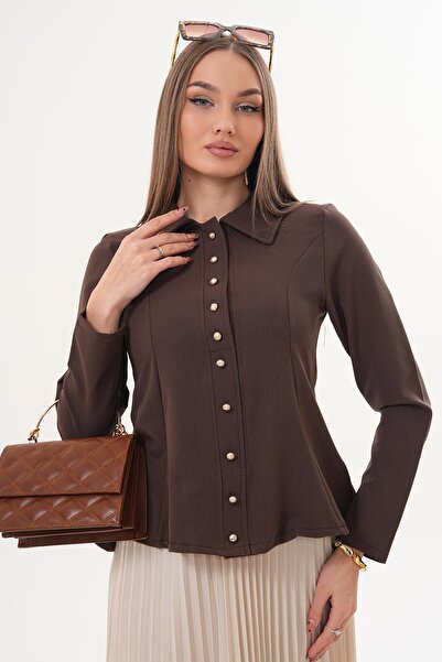 ŞİMAL Women's Skirt with Flounce Collar and Long Sleeves Blouse 260246 -