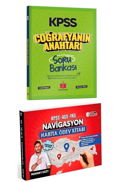 Anahtar Kitap 2026 KPSS Coğrafyanın Anahtarı Soru Bankası ve Mehmet Eğit Navi...