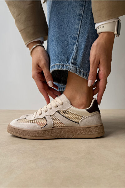 Mupa Shoes Women's Sneakers Beige Suede