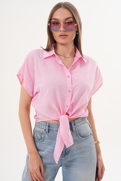 ŞİMAL Ženska majica kratkih rukava prednja Na vezivanje Modal 260175