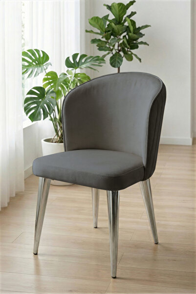 SANDERYA Flow Serisi Antrasit 1 Adet Modern Yemek Masası Sandalyesi | Mutfak ...