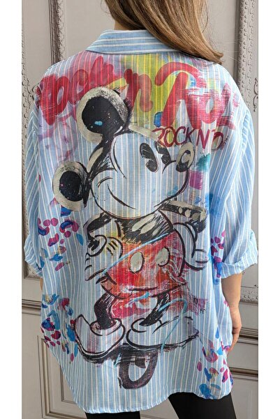 MAXORA SHOP Mickey shirt with shiny print