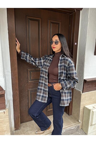 DŞ VİTRİN Ekose desenli kadın gömlek