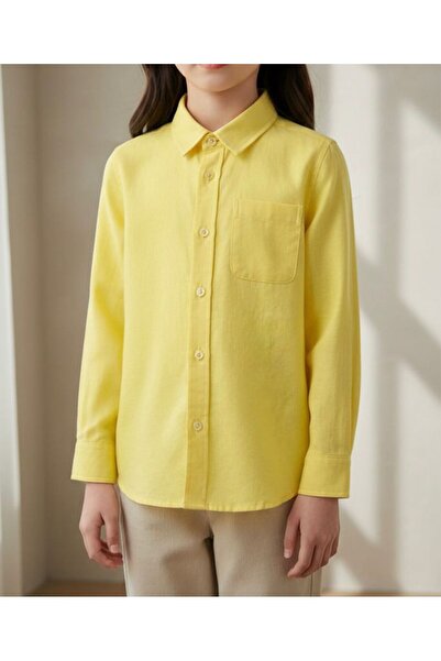 Suem Butik Kız Çocuk Sarı Gömlek