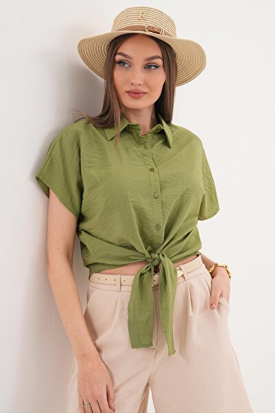 ŞİMAL Ženska majica kratkih rukava prednja Na vezivanje Modal 260175