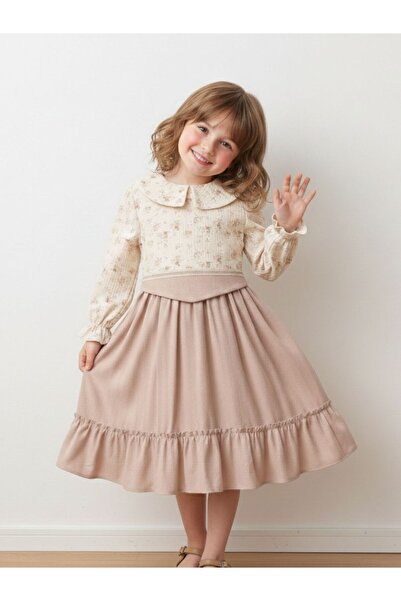 Cherrys Bebek Violet Embroidered Girl's Dress