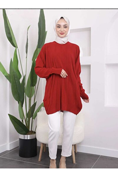 MEİLİN Crew Neck Mercerized Casual Knitwear Tunic