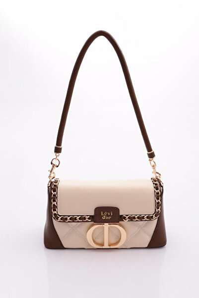 Levidor Kapitone Nakış ve Zincir Örgü Detaylı Çift Askılı Orta Boy Kadın Omuz...