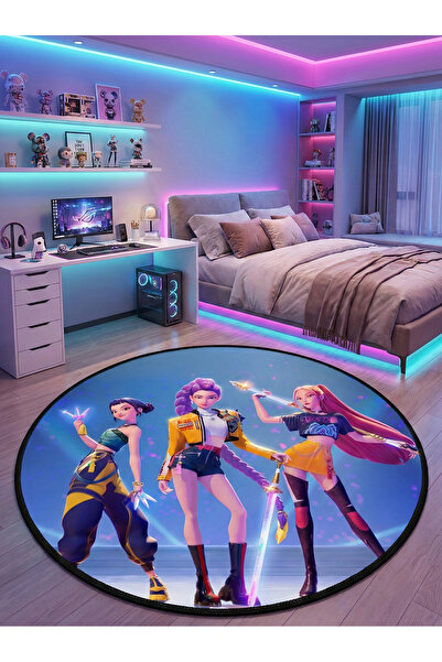 RUGRUMBA Non-Slip Base K-Pop Demon Hunters Themed Machine Washable Gamer Teen...