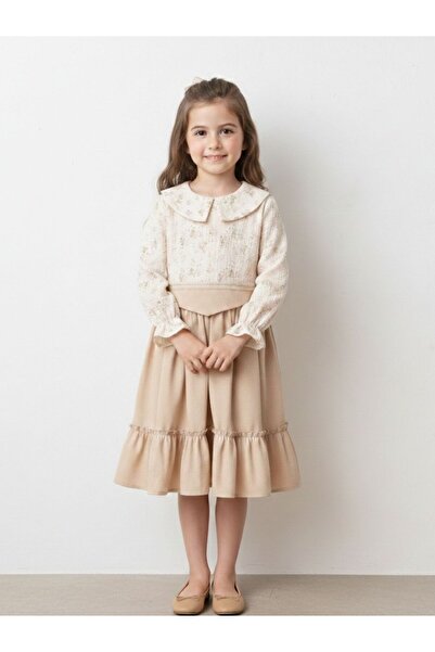 Cherrys Bebek Violet Embroidered Girl's Dress