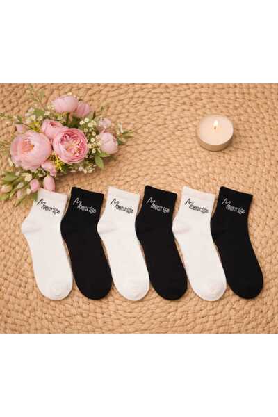 Moonrise Socks College Ankle Socks 6 Pairs (3 Pairs White 3 Pairs Black) with...