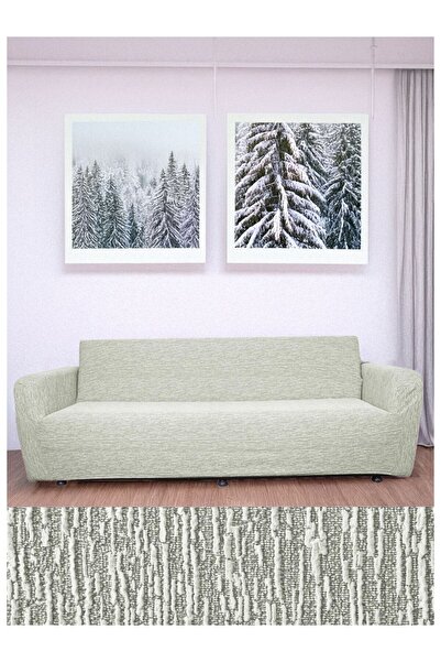 nurluk 3 Seater Jacquard Plain Pattern Elastic Sofa Cover Sofa Bed Armchair C...