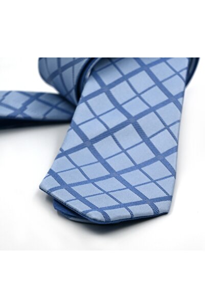 Sade Kravat ربطة عنق حريرية مزدوجة الجوانب منقوشة باللون الأزرق 33027 أزرق