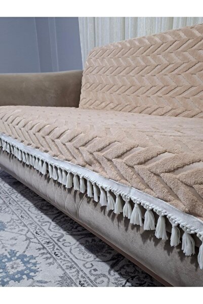 DECORA CASA HOME COLLECTİON Welsoft Non-Slip Sponge Sofa Cover Tufted Sofa Be...