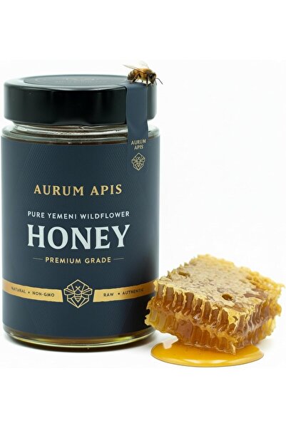 Aurum Apis عسل زهور برية يمني، عسل نقي خام غير مصفى 100%، عسل محصود يدويًا - ...