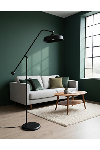 avizade ATRİA Siyah Endüstriyel Lambader - Metal Köşe Lambası - Ayarlanabilir...