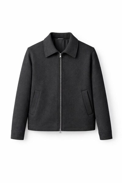 BASEL.CO Premium Double Zipper Detailed Cashmere Jacket - Cool & Comfort Design