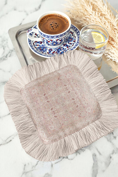 Evimde Bambaşka Palace-Inspired Stylish Serving Napkin with Fringes - Vintage...