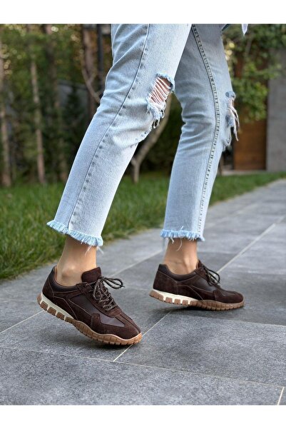 DİVA Γυναικεία casual αθλητικά παπούτσια ROSA Brown Δερμάτινο