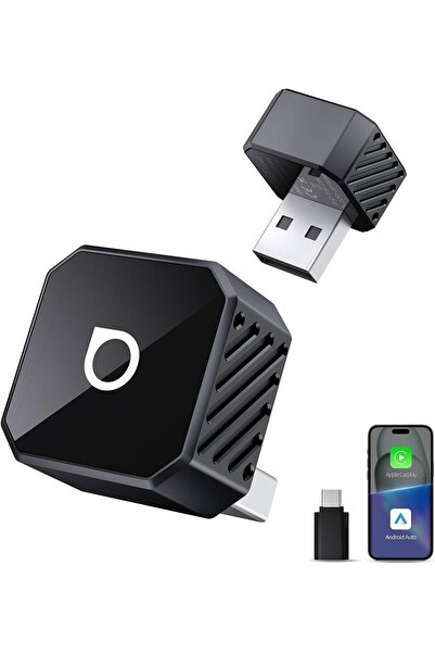 Ottocast Mini Pot 2025 2-in-1 Wireless CarPlay/Android Auto Adapter, 5GHz WiFi