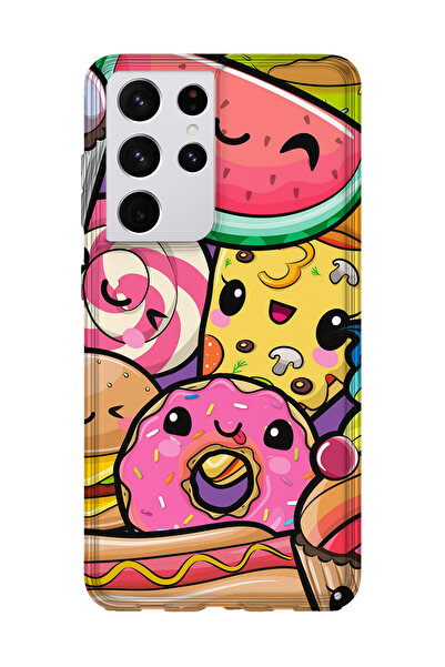 lelia حافظة هاتف شفافة مطبوعة متوافقة مع هاتف سامسونج جالاكسي S21 الترا |   م...