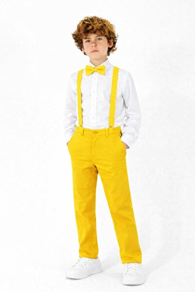 Kuraff Giyim Băiat 23 aprilie 29 octombrie Cămașă-Pantaloni-Papion Set Costum