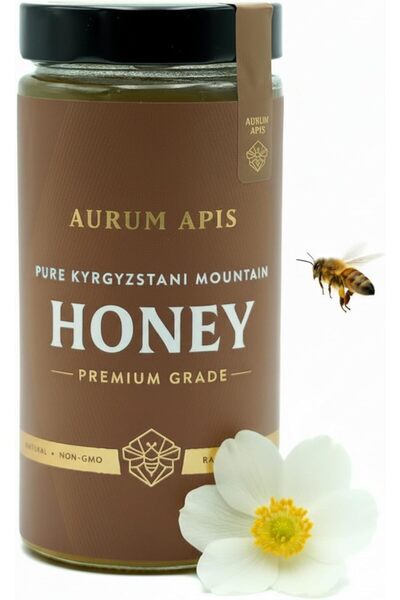 Aurum Apis Kyrgyzstani Mountain Honey, 100% Raw Unfiltered Pure Honey, Hand H...