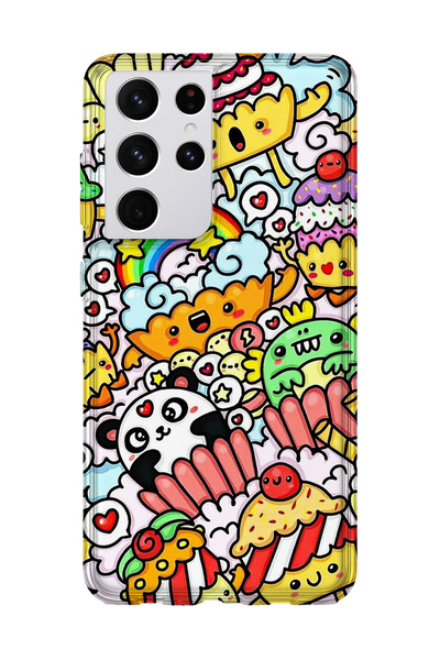 lelia حافظة هاتف شفافة مطبوعة متوافقة مع هاتف سامسونج جالاكسي S21 الترا |   م...