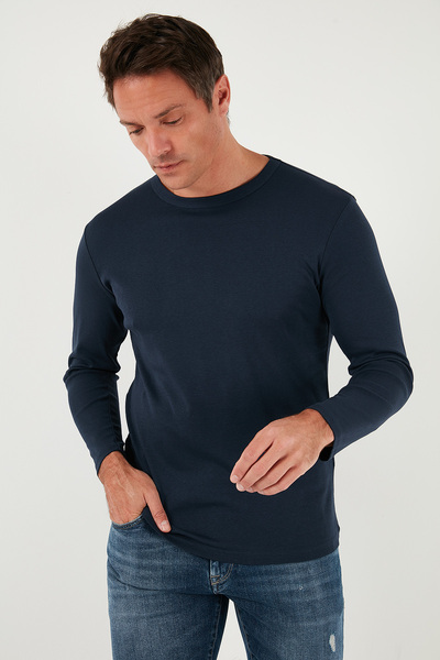 Buratti Cotton Slim Fit Crew Neck Basic Sweat Men's Sweat 59050741