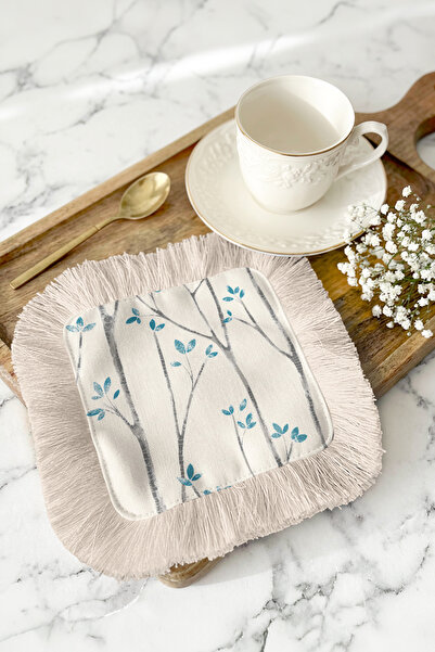 Evimde Bambaşka Șervețel de prezentare cu franjuri din ramuri de copac natura...