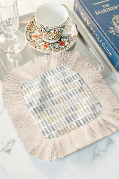 Evimde Bambaşka Șervețel de prezentare modern de lux cu franjuri - Șervețel p...